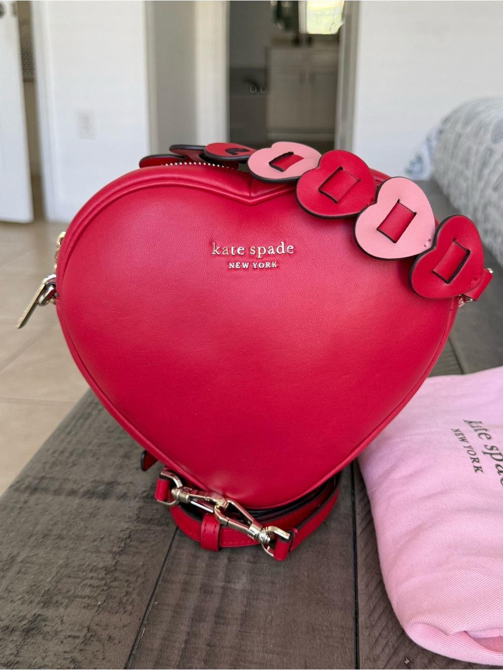 RARE Kate Spade Heartbreaker Red Leather Heart Novelty Crossbody bag Valentine